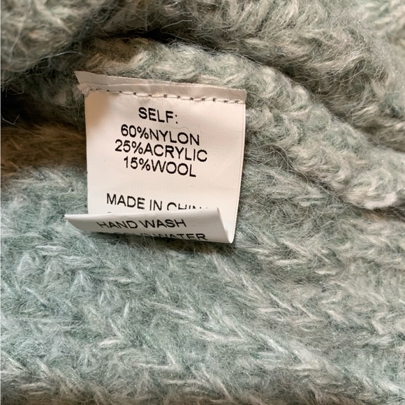 In Loom Anthropologie Mint Green Crew Neck Wool Blend Sweater Women Small Medium - Picture 6 of 7